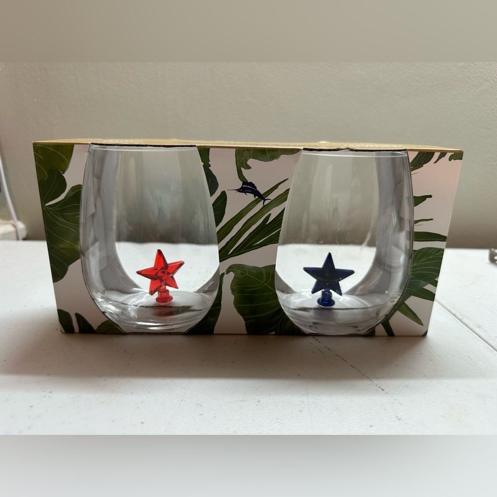 Tommy Bahama Set of 2 Acrylic Drinkware Star